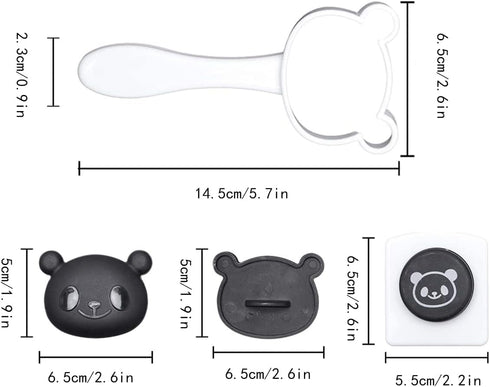 Bento Accessories Rice Ball Mold,Cartoon Panda Sushi Maker Mould Seaweed Cutter Bento Nori Kitchen Rice Mould for Kids PackedLunch Kitchen Tools...