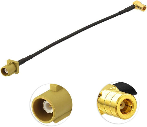 Eightwood Satellite Radio Antenna Adapter Cable 6 inches Fakra Curry Code K Male to SMB Female Right Angle Compatible with Sirius XM Car Vehicle R...