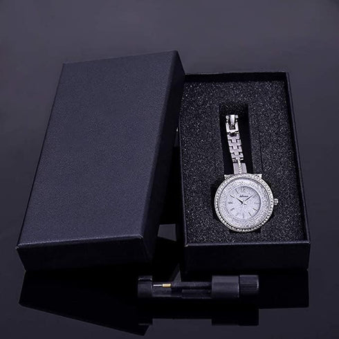 Diamond Watch for Women Watch Silver Rhinestone Watches Ice Out Watch Full Diamonds Dress Watch Quartz Crystal Jewelry Stainless Steel Gold Watch ...