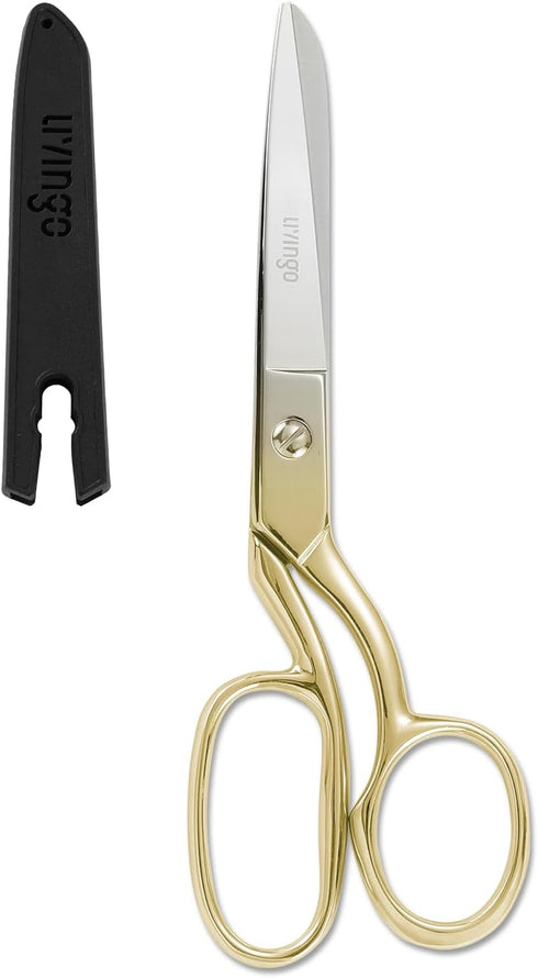 LIVINGO Professional Fabric Sewing Scissors: Multipurpose Heavy Duty Forged Stainless Steel Sharp Bent Blade Dressmaker Classic Cutting Leather Cl...