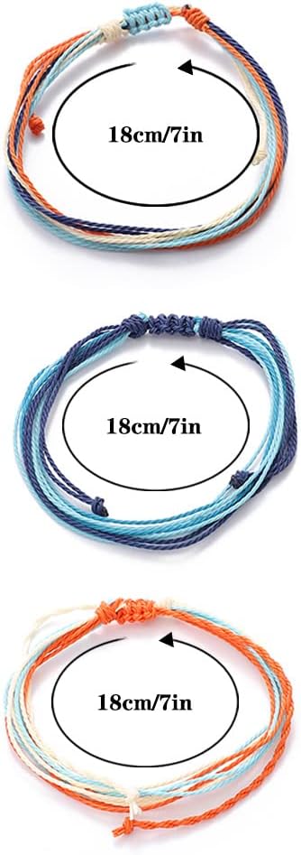 Summer Beach Layered Colorful Anklets Boho Rope Ankle Bracelets for Women...