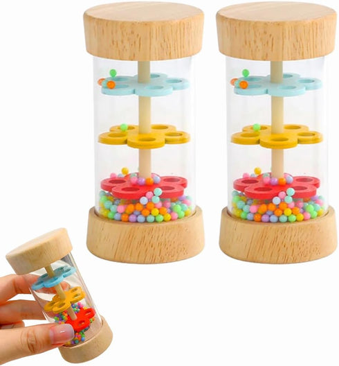 Oneshow Wooden Rainmaker Montessori Toys for Baby 6-12 Months,Rain Sticks for Kids,Baby Rattle Sensory Development Toys,Musical Instruments Toys f...