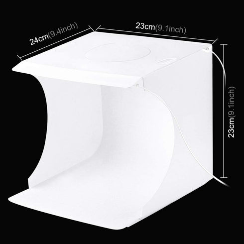Mini Studio Light Box PULUZ 7.87in/20cm Foldable Photography Lighting Shooting Tent Kit with 40 LED Beads,6 Colors Backdrops for Small Size Items...