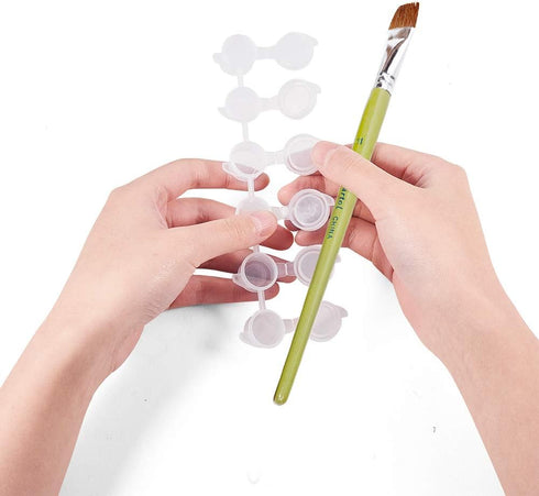 PH PandaHall 25 Strips Empty Paint Pots Strips, 150 Pots 3ml/ 0.1oz Mini Paint Pot Pod Strips Arts Crafts Plastic Storage Containers Painting Cup ...