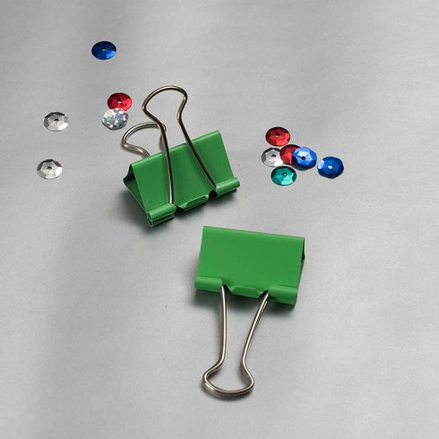 JAM PAPER Colorful Binder Clips - Medium - 1 1/4 Inch (32 mm) - Green Binderclips - 15/Pack...