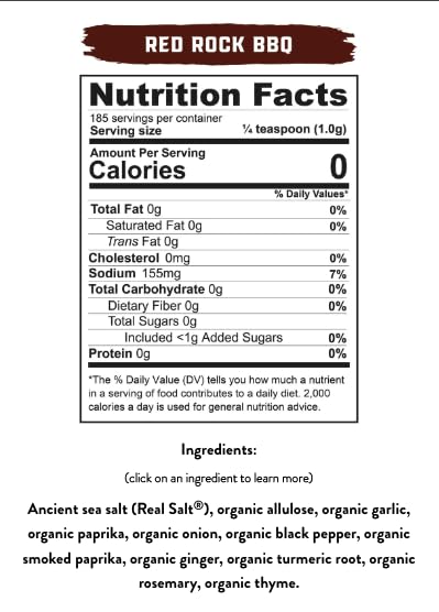 Redmond Real Sea Salt - Natural Unrefined Gluten Free Red Rock BBQ Shaker...