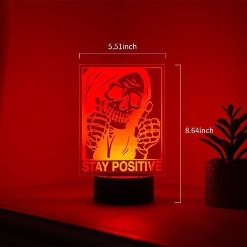 EXIGENT Stay Positive Skull 3D Acrylic LED Lamp Night Light Flashing Cool (Skull_SP)...