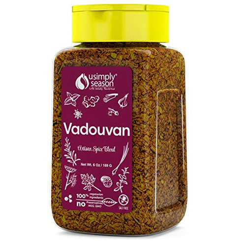 USimplySeason Vadouvan Curry (6 oz) - French Indian Fusion Seasoning Spice Blend for Meat Rubs and Soups - Vegan, Non-GMO, No Salt, Made in USA...