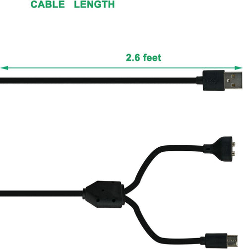 PDEEY Dog Shock Collar Charger Replacement for Delupet/Jugbow/Yawpet/Dogs E Collar Training Collar Charging Cord Cable 2 PCS, Black...