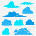 FINGERINSPIRE Clouds Painting Stencil 11.8x11.8inch Reusable 9 Styles Cloud Pattern Drawing Template DIY Art Clouds Theme Cartoon Clouds Decoratio...