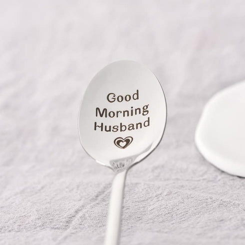 I Love You Gifts for Him Husband Good Morning Husband Spoon Happy Birthday Gift for Husband Hubby Valentines Anniversary Christmas Gifts for Dad F...