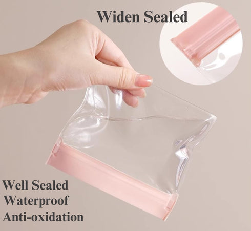 25 PCS EVA Plastic Packing Bags, Transparent Sealable Pouches Ziplock Storage Bags, Anti Tarnish Resealable Poly Bags for Holding Jewelries, Brace...