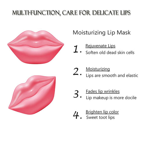 20Pcs Moisturizing/Plumping Lip Mask, Restores Moisture Mask for Dry Lips and Lines Overnight Care, Gel Treatment Masks (Pink)...