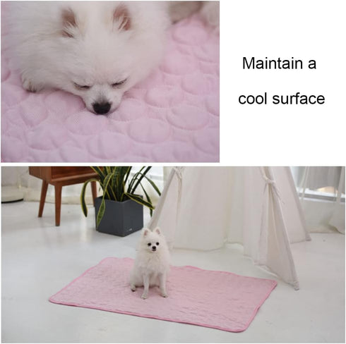 Dog Cooling Mat Foldable Pet Self Cooling Mat Breathable Cat Cooling Pad for Cat Dog Summer Sleeping...