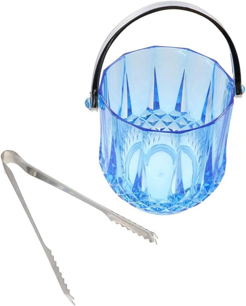 Acrylic Champagne Bucket with Stainless Steel Ice Tongs Portable Ice Bucket Clear Ice Container Reusable Wine Bucket Transaprent Beer Bucket for H...