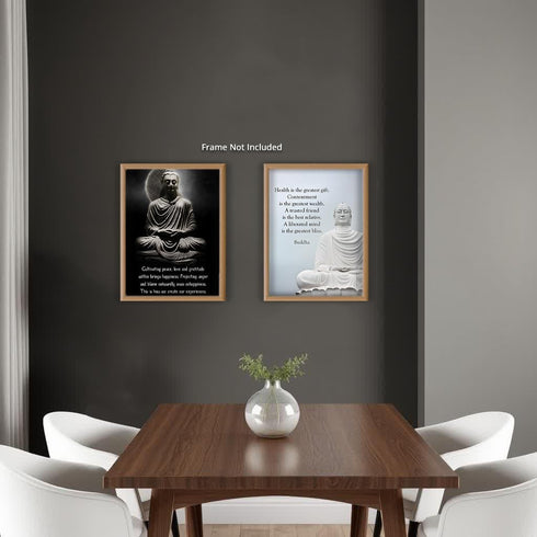 Posterizer 2 pcs-Appreciate What You Already Have-Buddha-Quotes-Motivational & Inspirational Art-Gift For Buddhism Meditation philosophy Fans- unf...