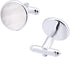 Silver Mother of Pearl Cufflinks in Gift Box Round Cuff Links for Business Wedding Anniversary Dress...
