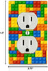 Colorful Bricks Design Print Image Electrical Outlet Plate...