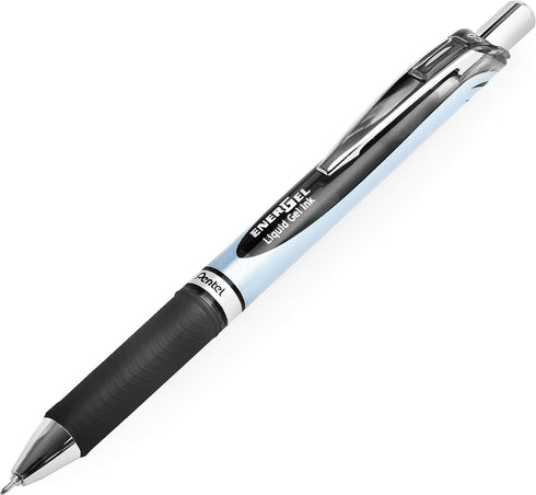 Pentel Energel BLN75 Retractable Gel Ink Rollerball Pen - 0.5mm - 54% Recycled (Black, Blue & Violet Pack of 6)...