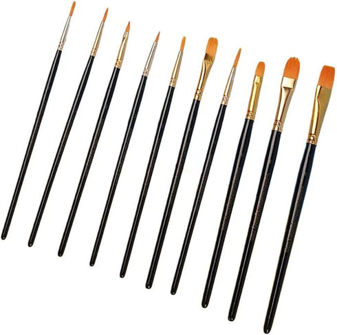 Detail Paint Brushes - 10PCS Detail Brush Set for Acrylic, Watercolor, Oil, Models, Nails - Tiny Paint Brushes with Triangle Grip Handles - Ergono...