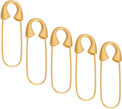 SEWACC 5pcs Heavy Duty Safety Pin Brooch Pin Brooches Metal Spring Lock Pin Fasteners Dresses Sewing Crafting Making for Clothes Hats Skirts Garme...