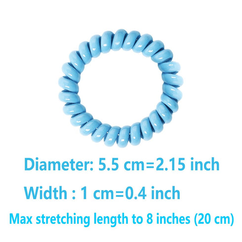 Spiral Hair Ties 20 Pieces Traceless No Crease Coil Hair Ties No Damage Phone Cord Hair Ties Elastics Hair Coils Plastic Hair Bands Spiral Bracele...