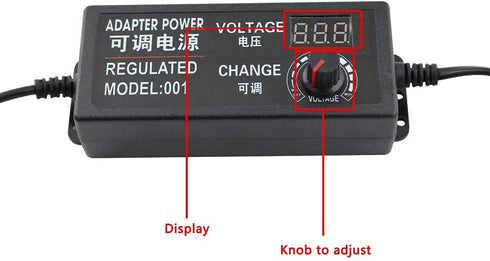 3-24V 2A Adjustable AC/DC Power Adapter, 50-60hz Multi Voltage Power Supply for Household Electronics and LED Strip, 5.5 x 2.5mm US Plug...