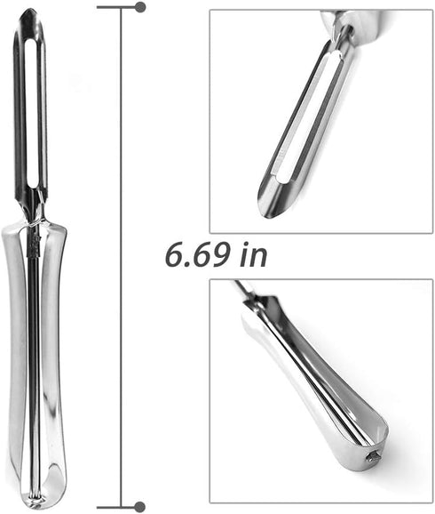 Vegetable Peeler, Stainless Steel Rotary Peeler for Potatoes Carrots Apples Pears (Set of 3) By Lechay...