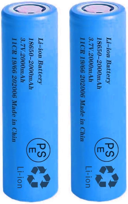 2 Packs 3.7V Flat top Rechargeable Batteries for Headlamp, LED Flashlight, Electronic Devices etc (Blue)...