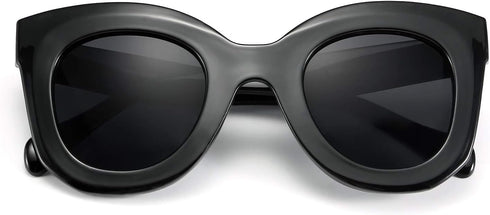 FEISEDY Retro Oversized Square Horn Sunglasses Semi Cat Eye Butterfly Glass Big Thick Bold Frame B2572...