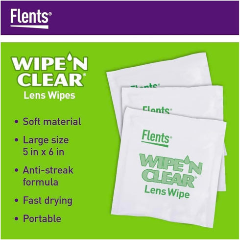 Flents WIPE'N Lens Wipes, Clear, 75 Count, Packaging may vary...