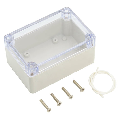 LeMotech ABS Plastic Junction Box Dustproof Waterproof IP65 Electrical Enclosure Box Universal Project Enclosure Grey with PC Transparent Clear Co...