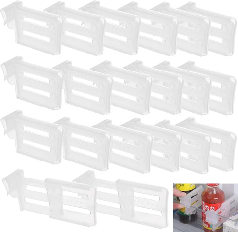 20Pcs Fridge Divider Clear Adjustable Plastic Refrigerator Dividers Dresser Drawer Retractable Separators, for Home Kitchen Office Supplies......