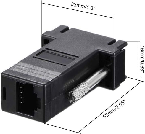 uxcell RJ45 to VGA Extender Adapter RJ45 Female Enternet to DB15 Male Port for Multimedia Video Black...