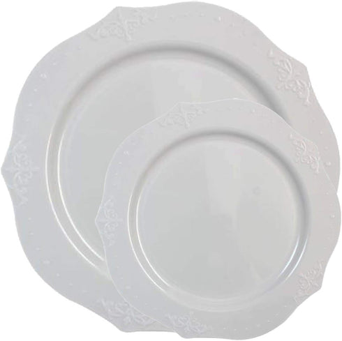 Elegant White "Antique" Plates - 10" (Pack of 20) - Timeless Design - Perfect for Parties & Special Occasions...