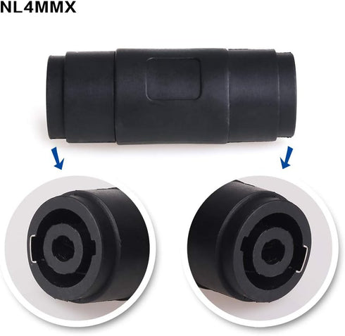 NANYI NL4FC speakon Cable NL4MMX Connector Adapter, 4Pin Speaker/Amp Speakon Female to Female Plug Jack Straight Coupler Cable Connector - 2 Pack...