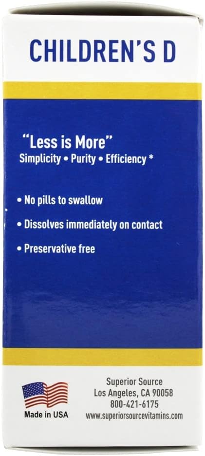 Superior Source Children’s Vitamin D3 400 IU, Under The Tongue Quick Dissolve MicroLingual Tablets, 100 Count, Promotes Strong Bones and Teeth, Im...