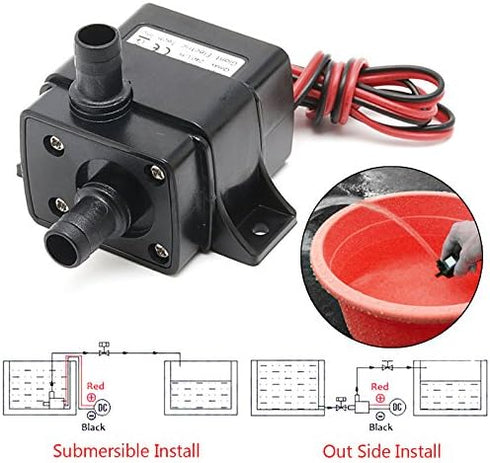 HiLetgo 2pcs Water Pump 240L/H DC 12V 4.2W Micro Brushless Pump 3M Pumping Head Ultra Quiet Water Pump for Pool Aquarium Fish Tank...