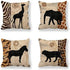 VENUSL Set of 4,African Animals,Giraffe,Elephant,Horse,Leopard with Zebra Pattern & Leopard Pattern Decorative Throw Pillow Covers,One-Side Printe...