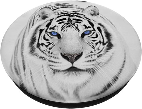 White Tiger Blue Eyes Cute Big Wild Cat Animal Gift Idea PopSockets PopGrip: Swappable Grip for Phones & Tablets PopSockets Adhesive PopGrip...