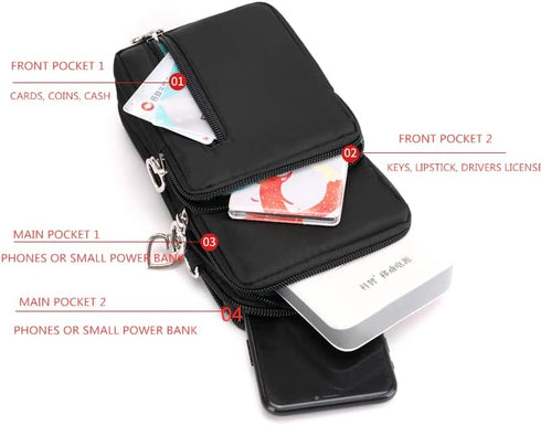 Travel Cell Phone Purse Bag for iPhone 15 14 13 12 11 Pro Max/Galaxy A15 A25 A35 A14 A13...