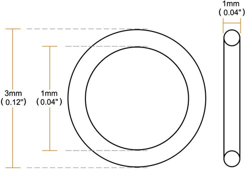 uxcell Silicone O-Rings, 3mm OD 1mm ID 1mm Width VMQ Seal Gasket for Compressor Valves Pipe Repair, White, Pack of 200...