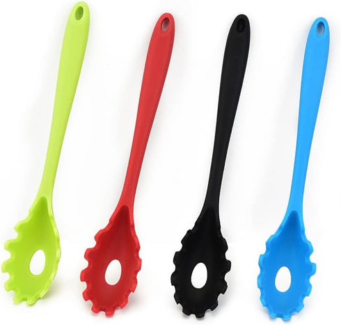 Silicone Pasta Fork,11Inch Spaghetti Spoon Pasta Fork,High Heat Resistant to 480°F, Hygienic One Piece Design, Spaghetti Strainer & Server Spoon I...