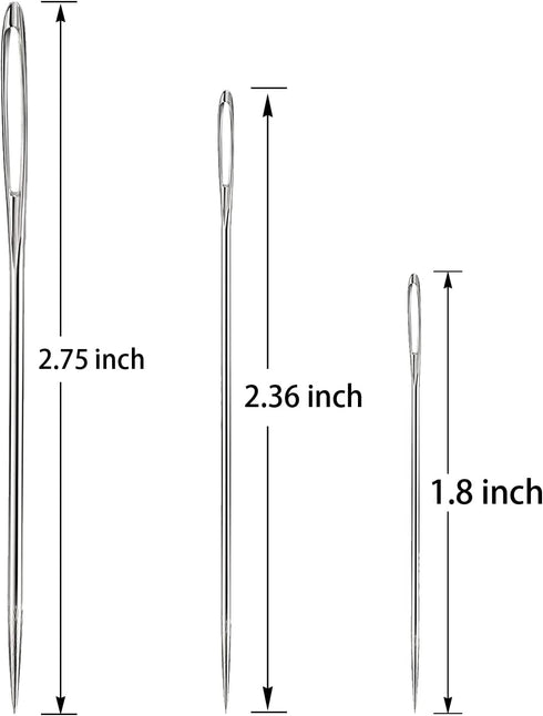 Hekisn Large Eye Sewing Needles, Sewing Needles, Stainless Steel Embroidery Thread Needle, Handmade Yarn Knitting Needles Leather Needle (15 Piece...