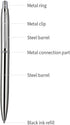 3 Pcs Retractable Metal Ballpoint Pens, for Gift, Business, Office, 1.0mm Medium Point Black Ink, 6 Extras Replaceable Metal Refills - Stainess St...