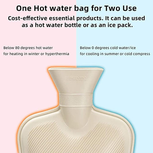Hot Water Bottle with Soft Cover - 2 Liter Large - Removable Hot Water Bag for Pain Relief, Neck and Shoulders, Feet Warmer, Menstrual Cramps, Hot...