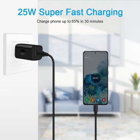 25W Fast Phone Charger for Motorola Edge, Edge+, Razr, 2021 2022 2023 2024, One 5G, Moto G Stylus, Pure, Play, Power, G8 G7 Plus, X4 Z4 Z3 Z2 Play...