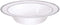 White Premium Plastic Bowls With Silver Trim - 12 oz (Pack Of 10) - Stylish Round Party Dinnerware Set For Any Occasion...