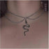 Punk Snake Pendant Necklace Choker Silver Layered Serpent Necklace Chain Gothic Snake Necklace Retro Snake Collar Necklace Jewelry for Women...