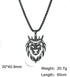 Dreamtimes Lion With King Crown Necklaces for Men Punk Animal Stainless Steel Pendant Necklace Men's Chain Fashion Jewelry Gothic Punk Rock Mens P...